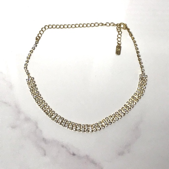 90s Celebrity Crystal Rhinestone Choker Necklace - Picture 2 of 6